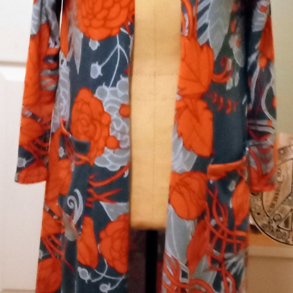 Women's floral long cardigan